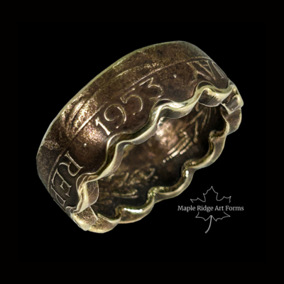 1953 Copper & Silver Coin Ring