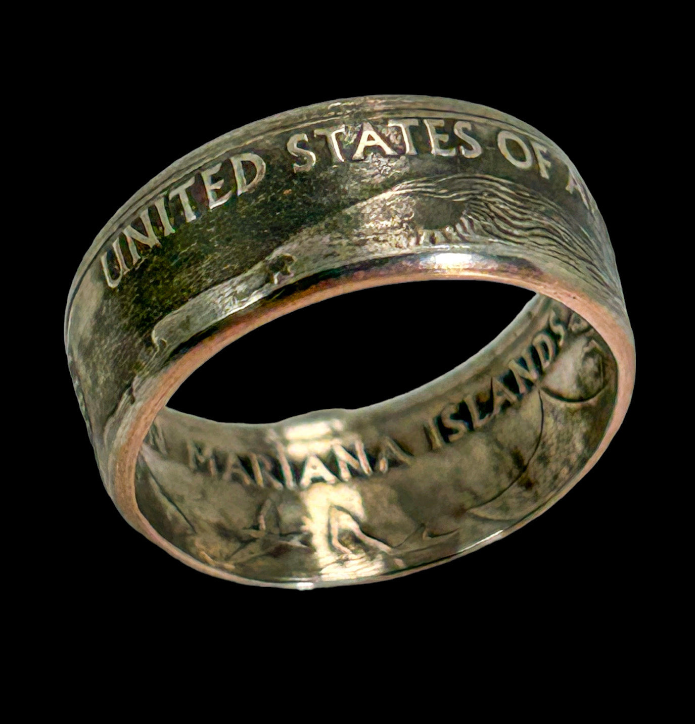 Mariana Islands Silver/Copper-Lined Coin Ring