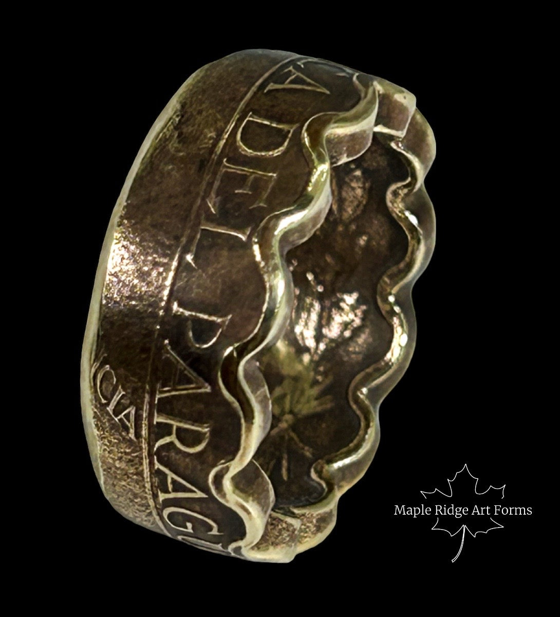 Wavy Aged Coin Ring