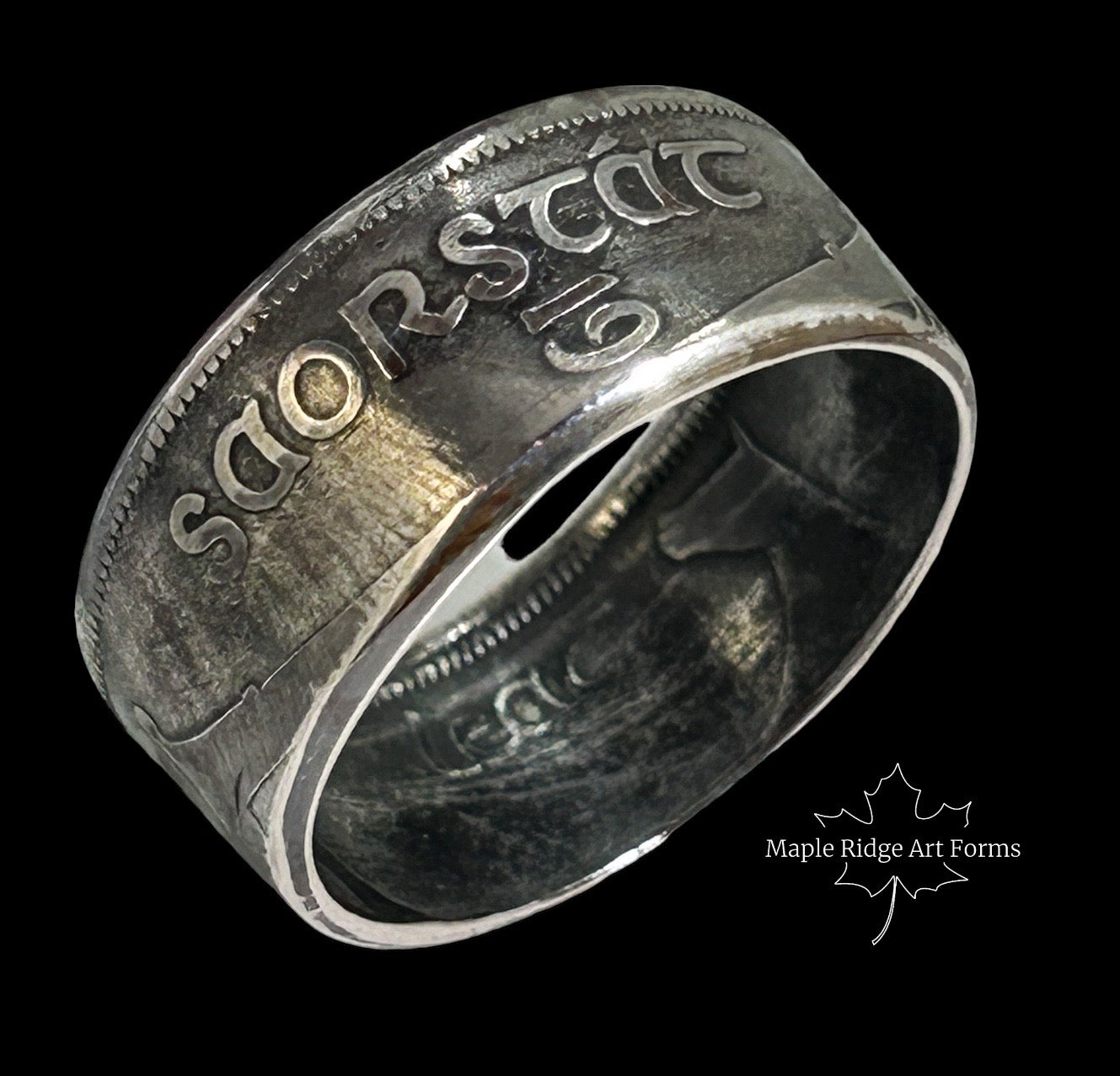 Exotic Silver Coin Ring