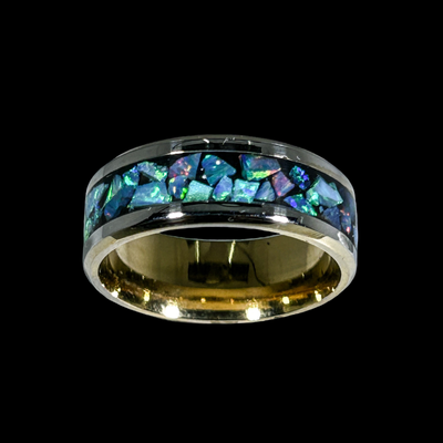 Bluesy Abalone Silver Ring