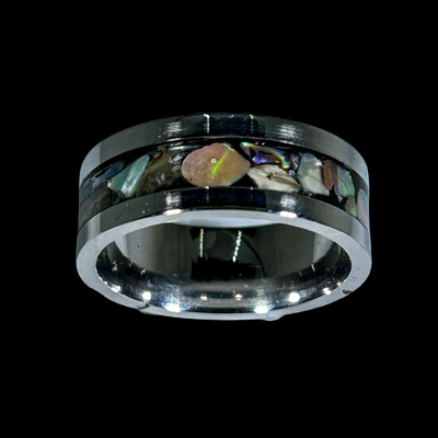 Midnight Abalone Silver Ring