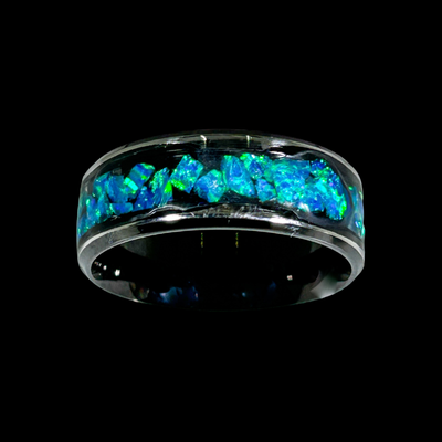 Vibrant Blue Abalone Silver Ring