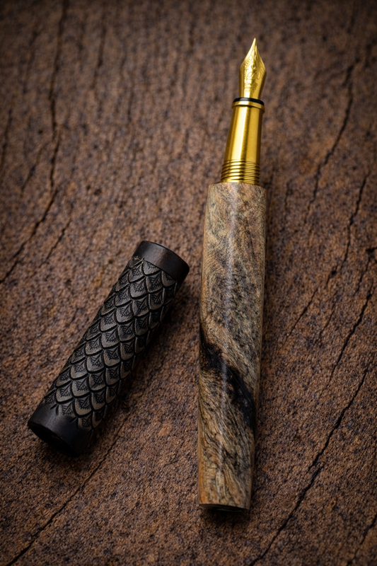 Buckeyeburl/Gaboon Ebony Fountain Pen