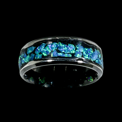 Vibrant Blue Abalone Silver Ring