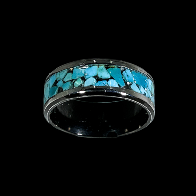 Vibrant Blue Abalone Silver Ring