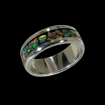 Tropical Abalone Silver and Gold Ring