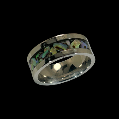 Dusk Abalone Silver Ring