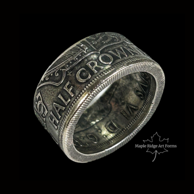 Half Crown Silver Coin Ring