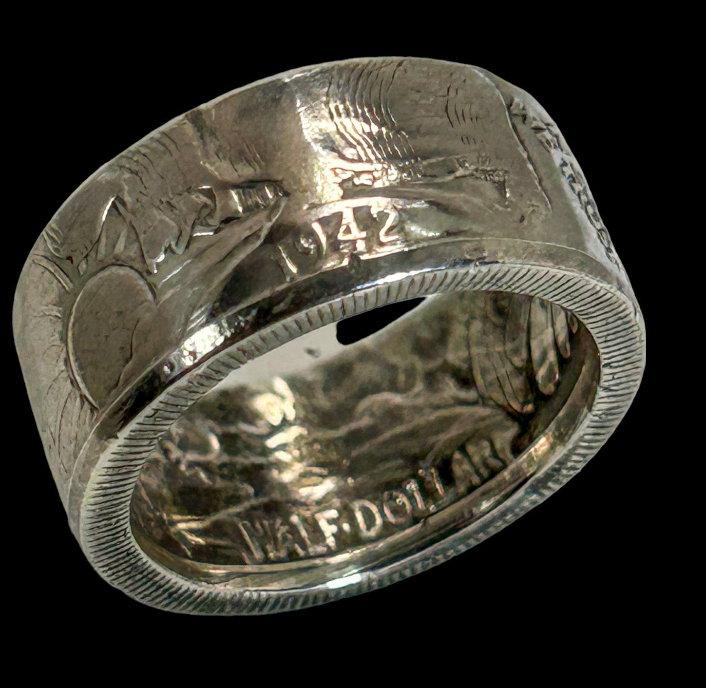 1942 Half Dollar Silver Coin Ring