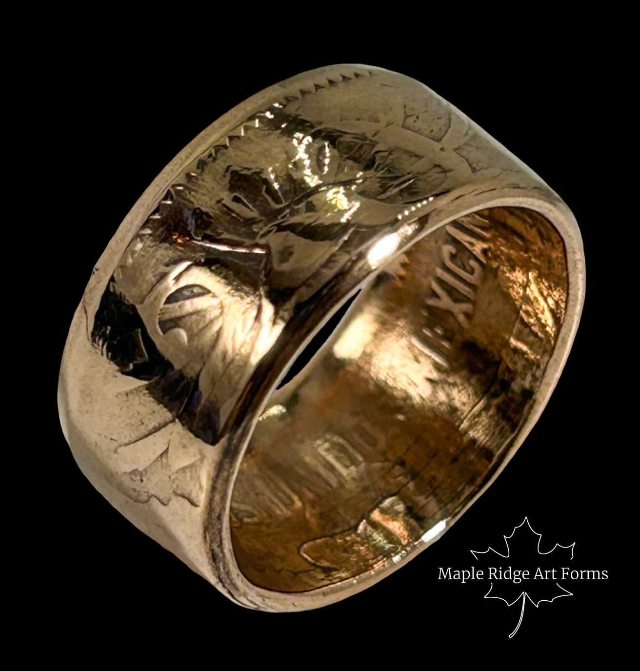 Golden Silver Coin Ring